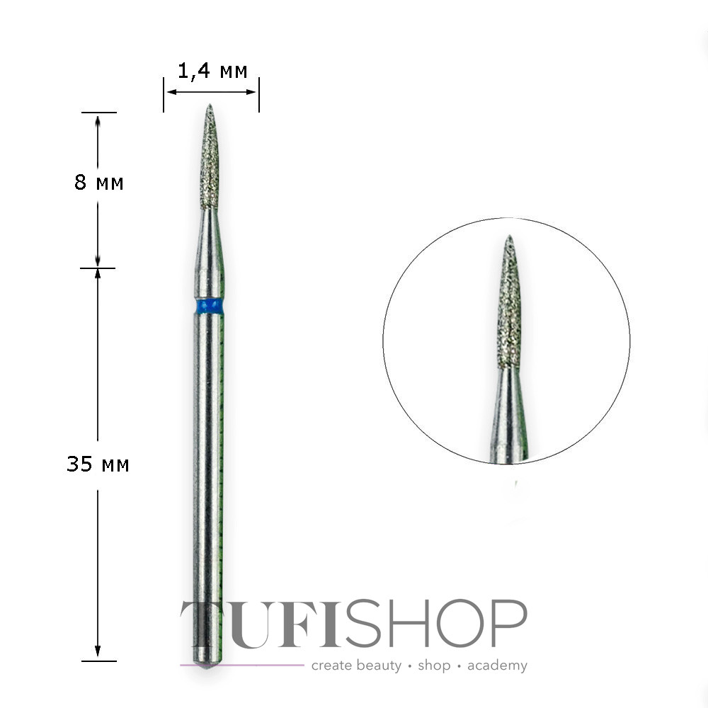 Фреза Tufi Prof алмазна циліндр 1мм - купити в Києві | Tufishop.com.ua