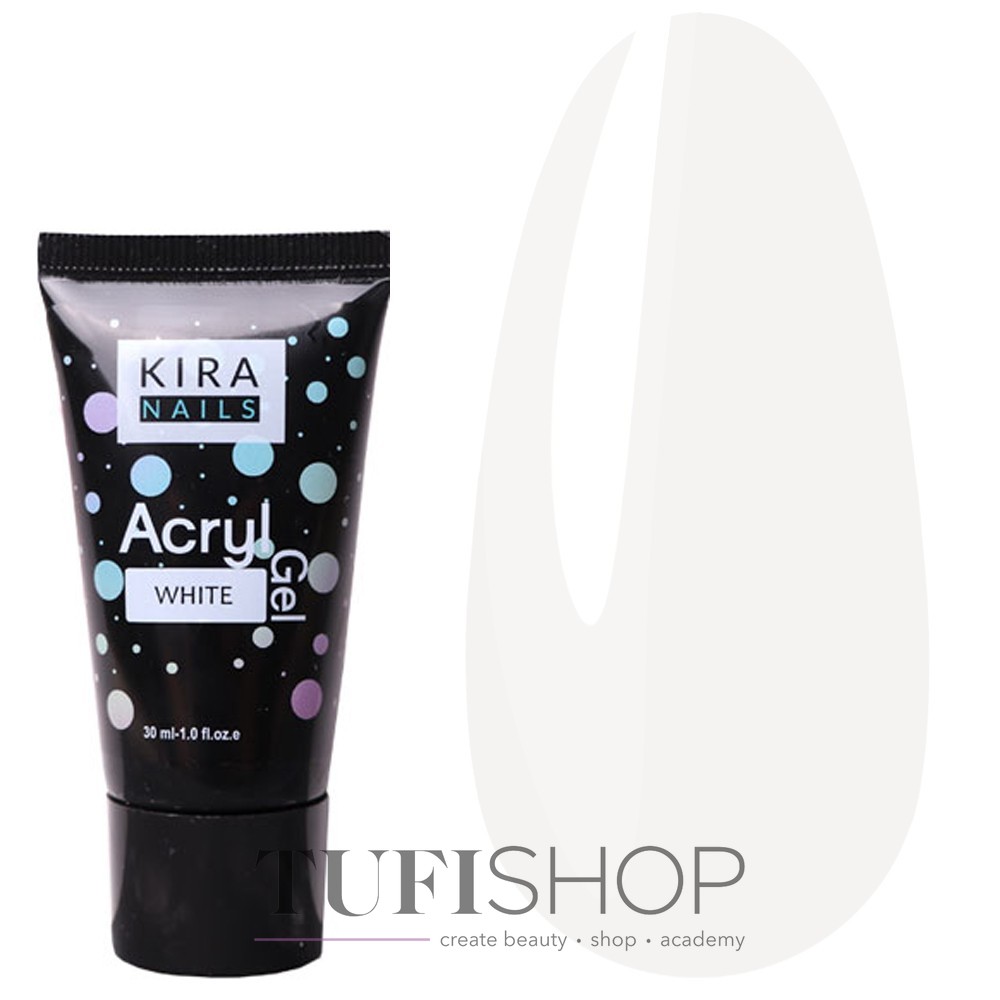 Акригель Kira Nails Acryl Gel white, 30 г - купить в Киеве | Tufishop.com.ua