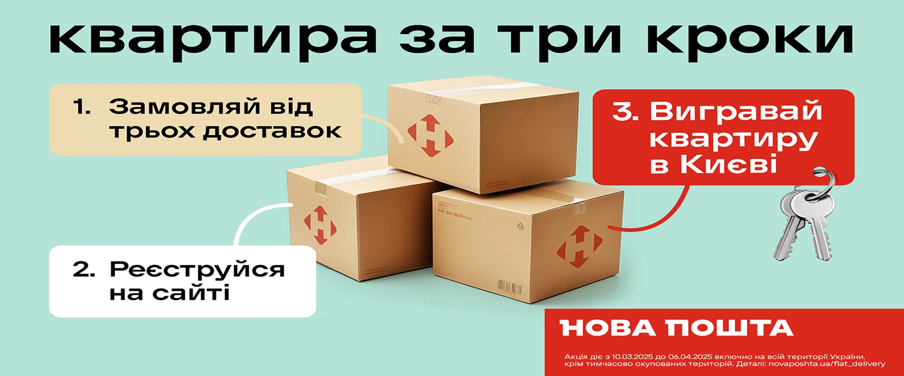 Акція “Квартира за три кроки” від Нової пошти!