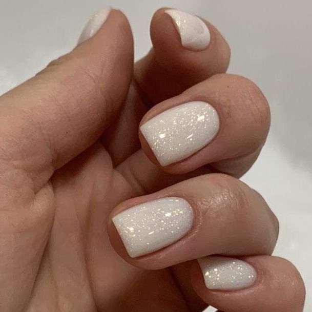 milky New Year manicure