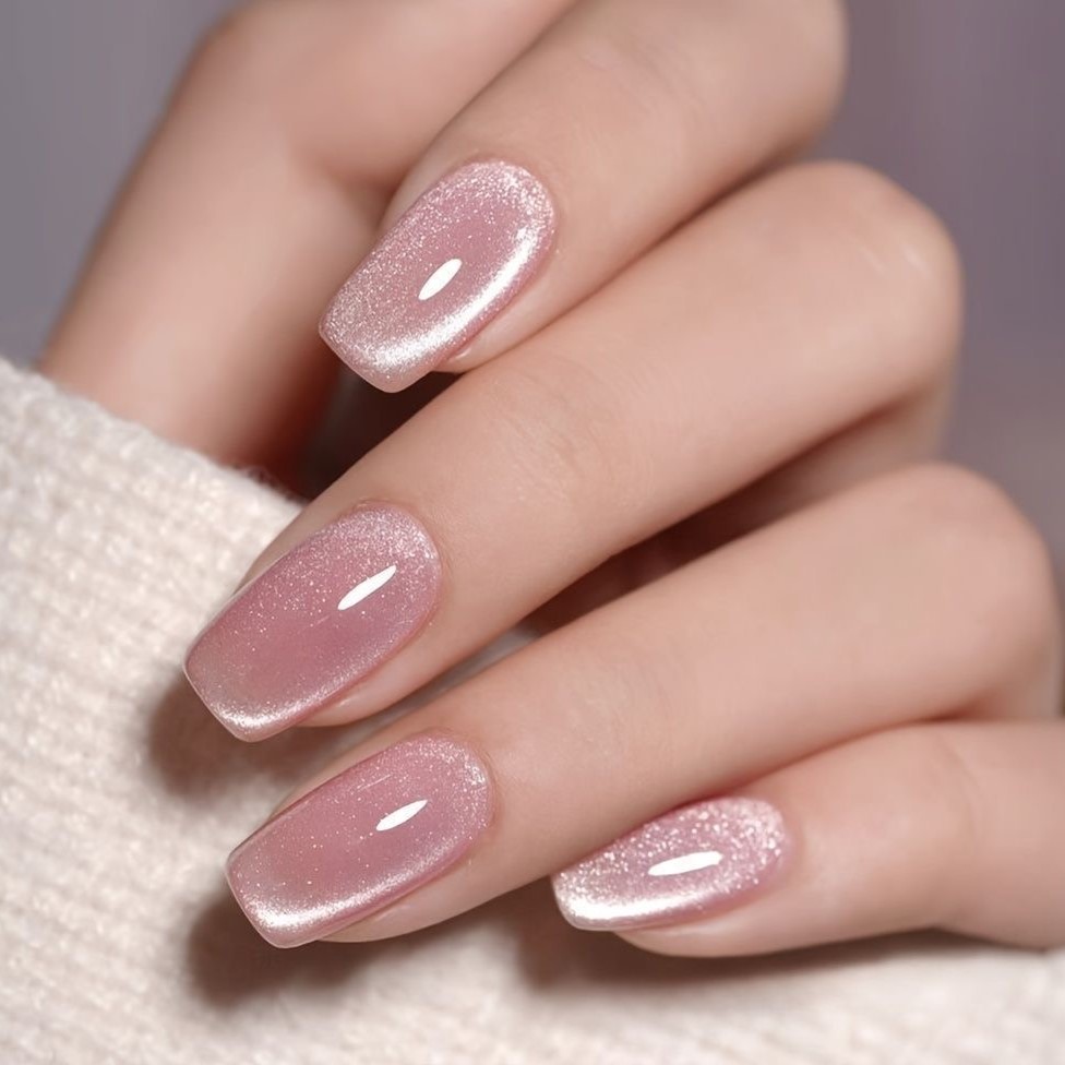 New Year cat eye manicure