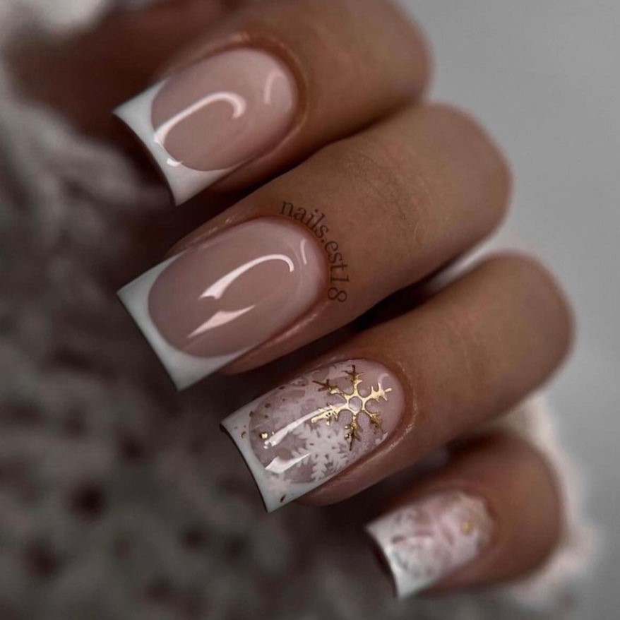 New Year French manicure 2026