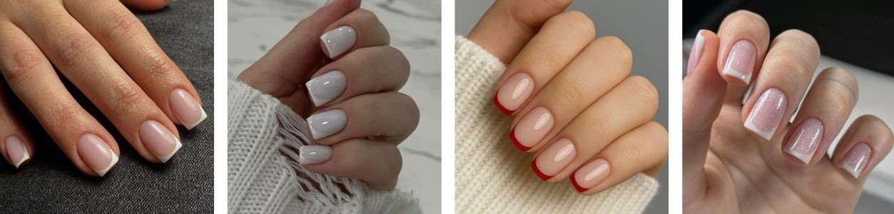 New Year short nail manicure