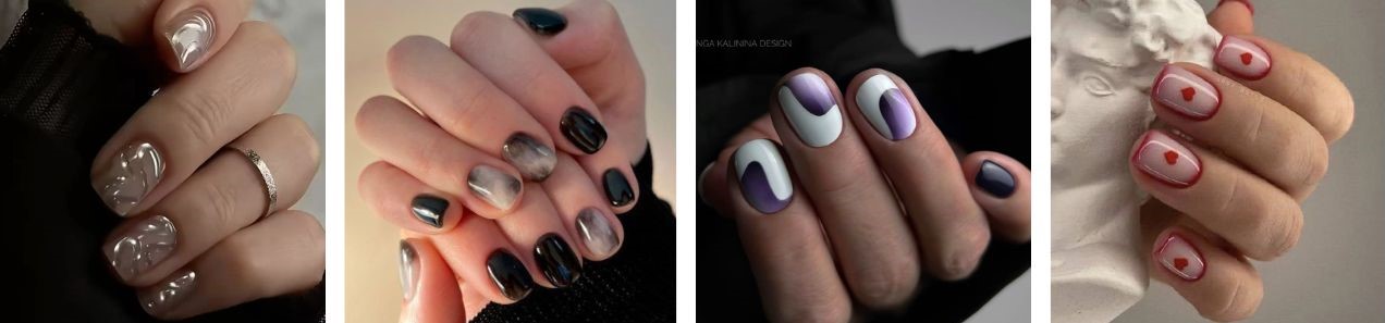 delicate short nail manicure