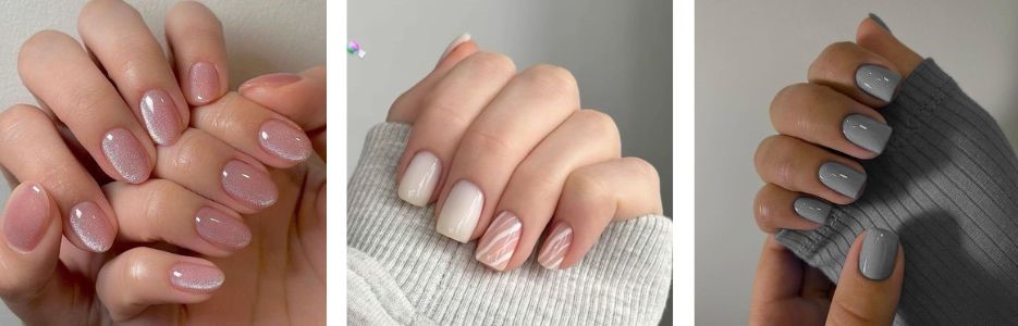 short nails gel polish manicure