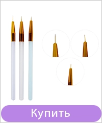 Набор для арт-дизайна ногтей TUFI profi Кисточки 3 шт (0202579)