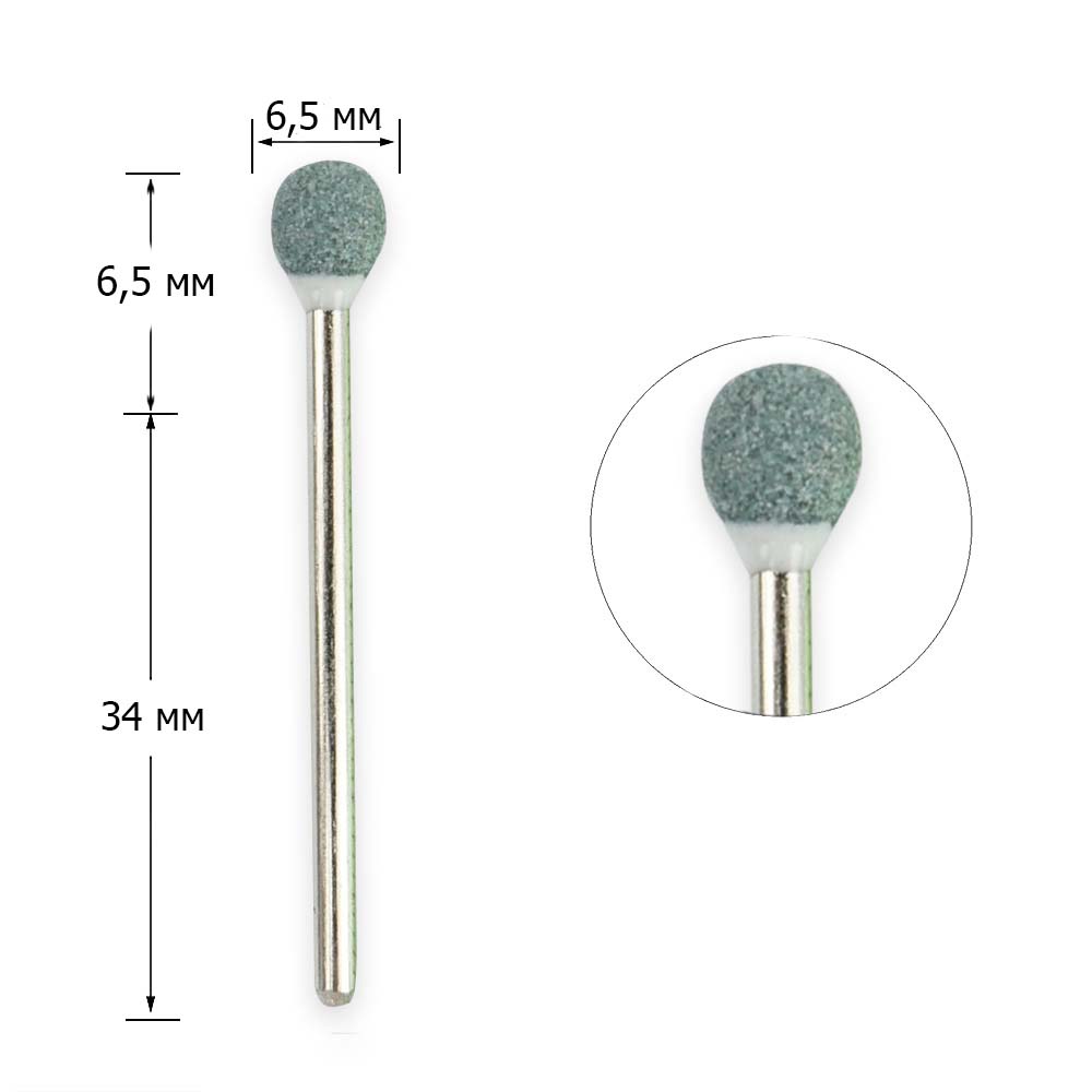 Mill for manicure Tufi Profi replaceable corundum ball, green