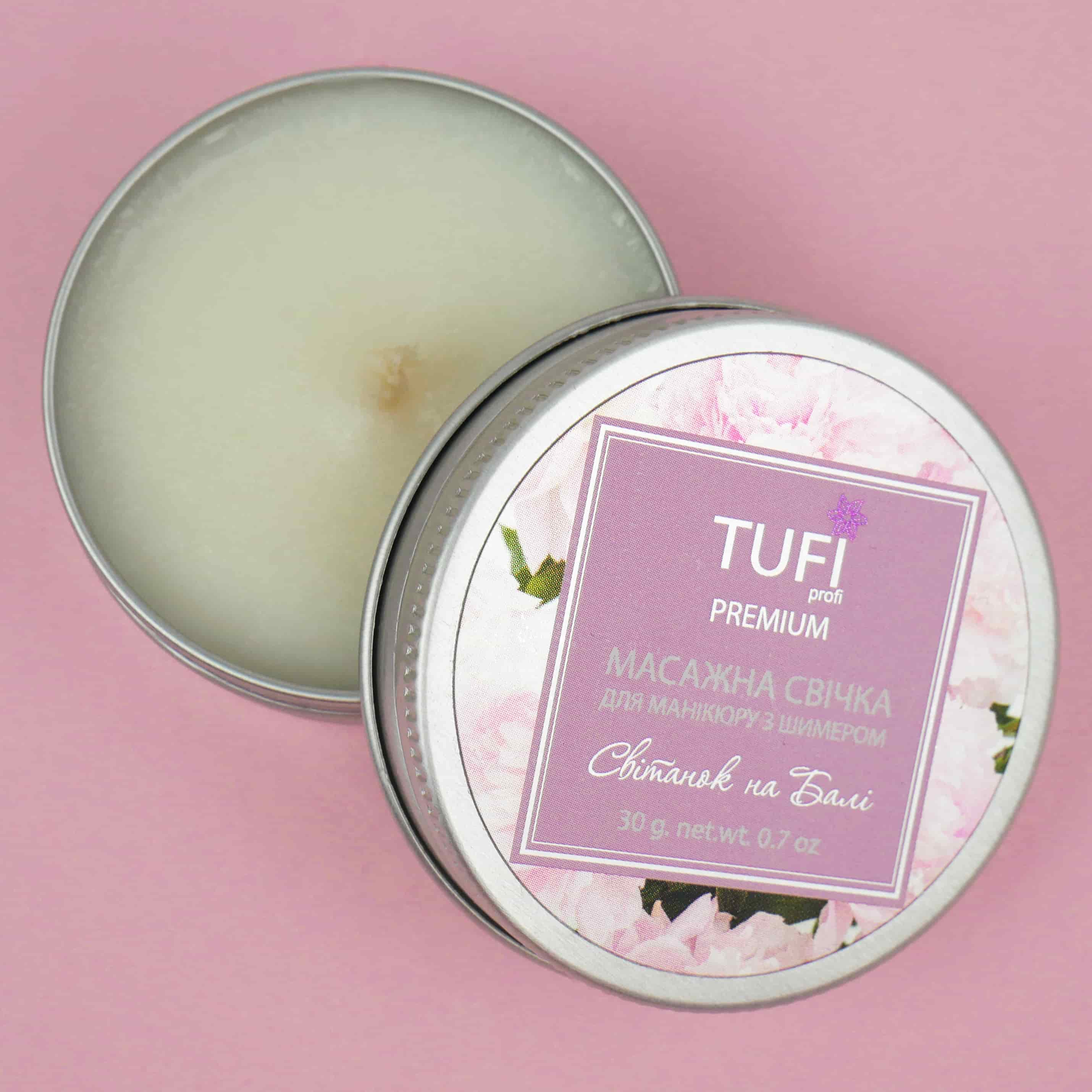 Массажная Spa-свеча для рук TUFI profi Рассвет на Бали С Шиммером 30 г (0097221)