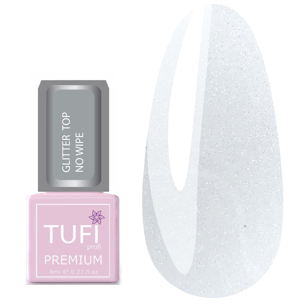 Топ TUFI profi GLITTER TOP NO WIPE С Микроглиттером 8 мл (0100375)