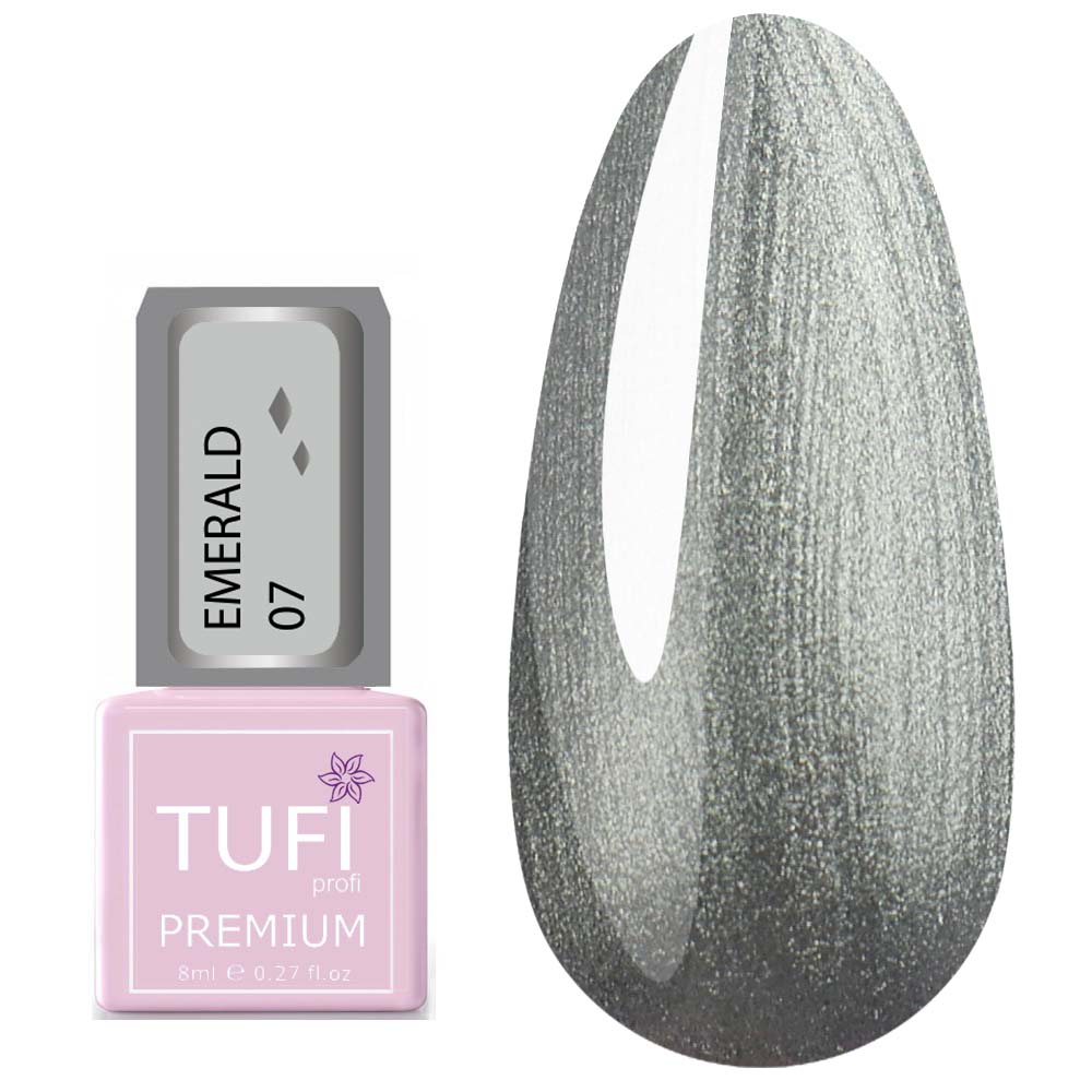Гель-лак TUFI profi EMERALD 07 Серебряный 8 мл (0102526)