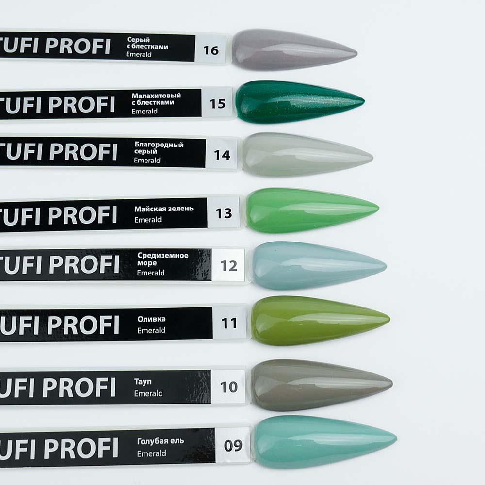 Гель-лак TUFI profi EMERALD 16 Серый с глиттером 8 мл (0102535)