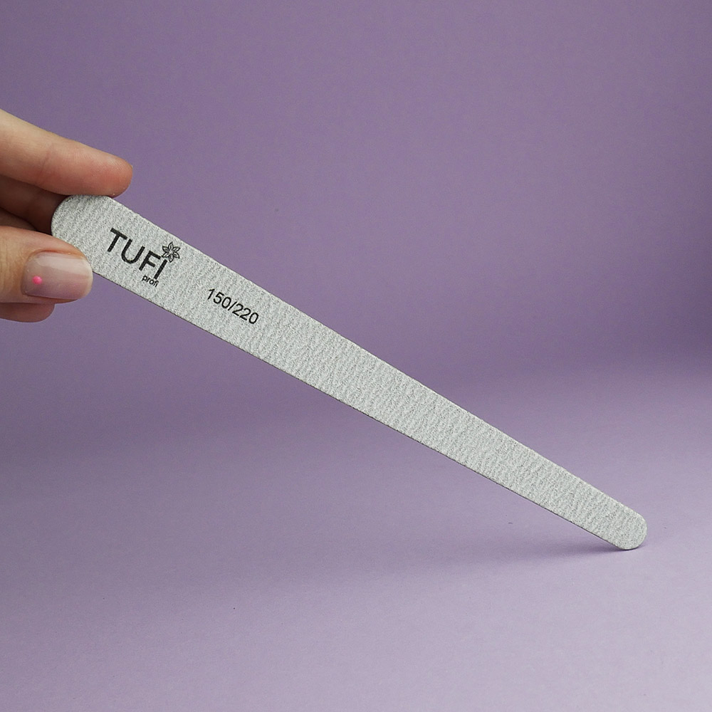 Пилка для ногтей TUFI profi Капля Серая 150/220 грит 17.8 см 1 шт (0102946)