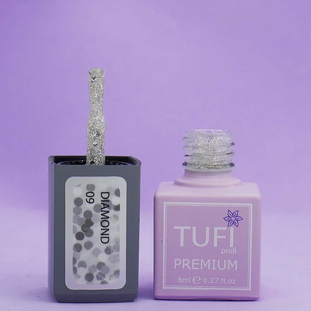 Гель-лак TUFI profi DIAMOND 09 Серебряная пуля 8 мл (0103040)