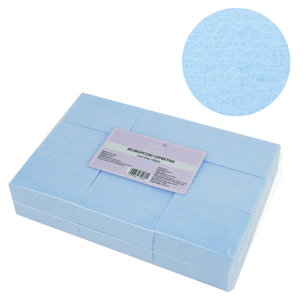 Lint-free napkins TUFI Profi PREMIUM blue 4х6 сm 540 pcs (0104419)