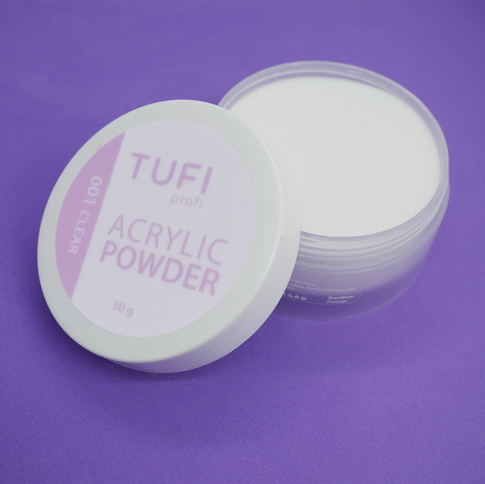 Акриловая пудра TUFI profi 001 Прозрачная 30 г (0104461)