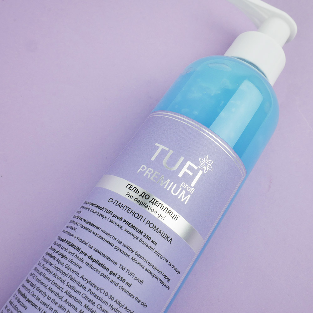 Gel before depilation TUFI profi PREMIUM D-panthenol and chamomile 250 ml (0104344)