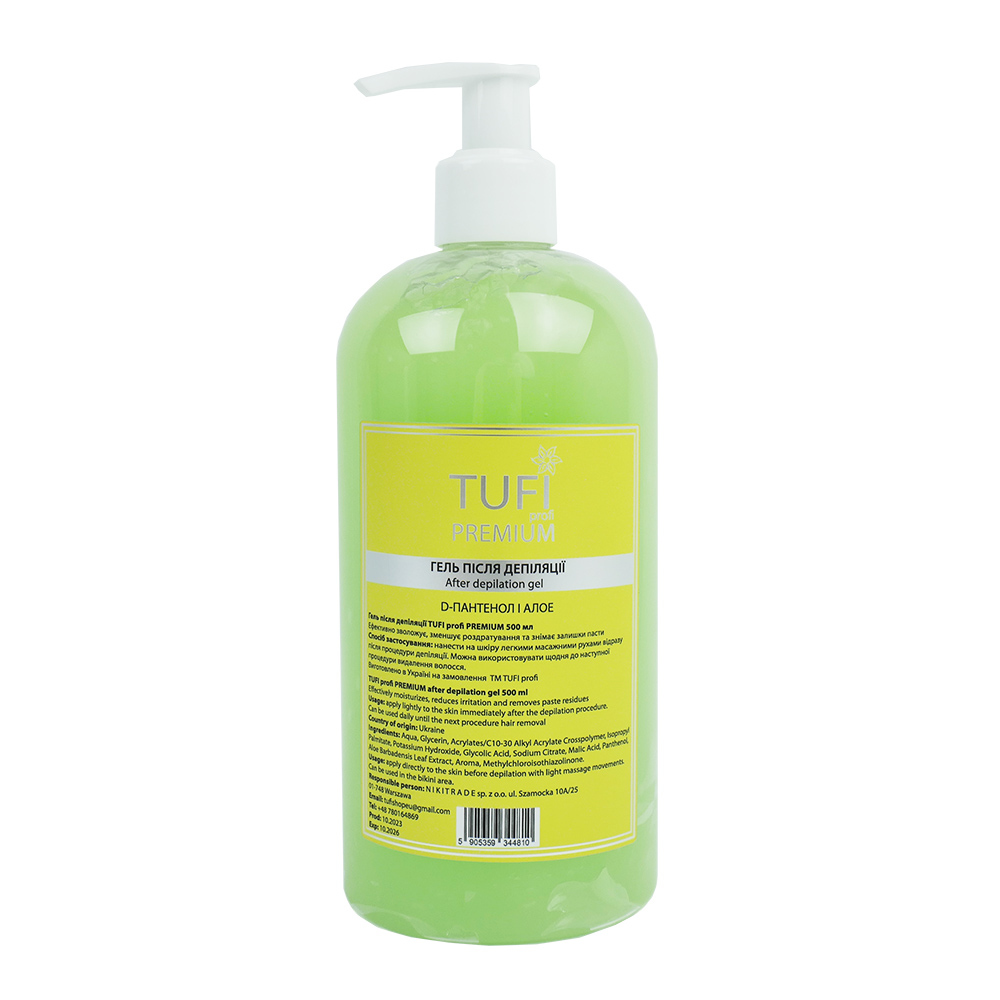 Gel after depilation TUFI profi PREMIUM D-panthenol and aloe 500 ml (0104346)