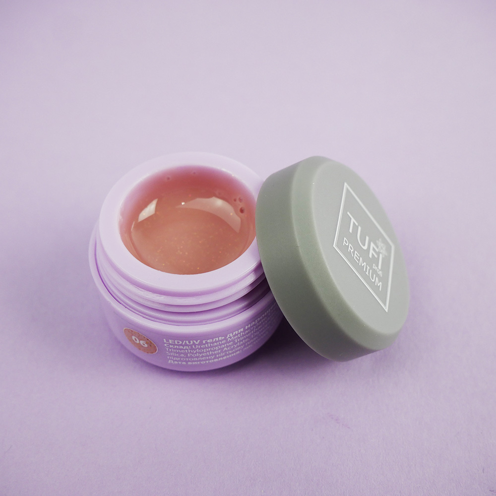Гель для наращивания TUFI profi UV/LED GEL 06 Shine Peach с шиммером 5 г (0105913)