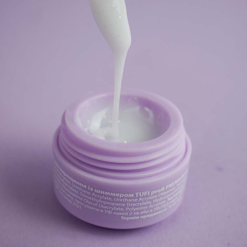 Гель для наращивания TUFI profi UV/LED GEL 09 White Frost с шиммером 5 г (0105920)