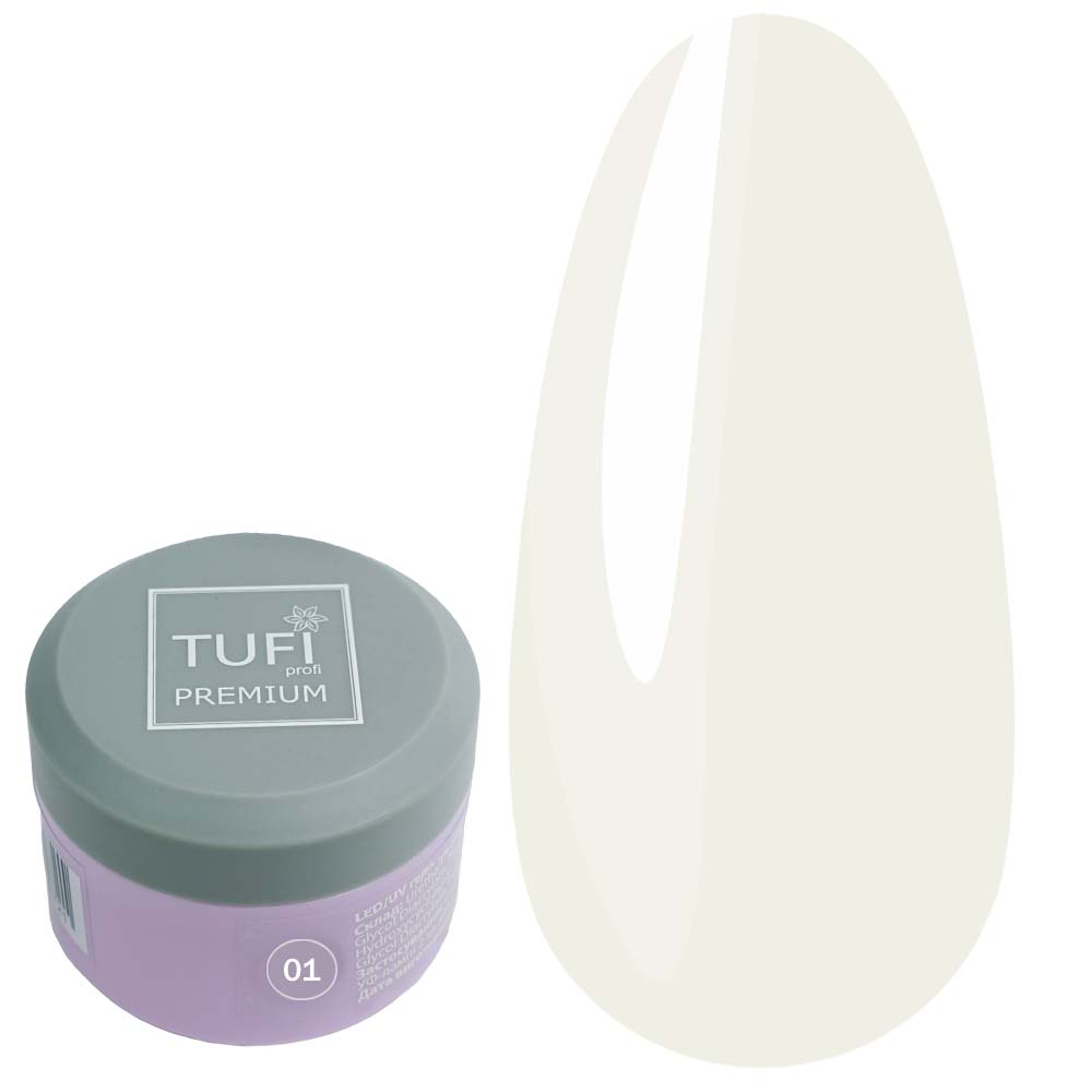 Гель для наращивания TUFI profi UV/LED GEL 01 White Crystal 30 г (0105857)