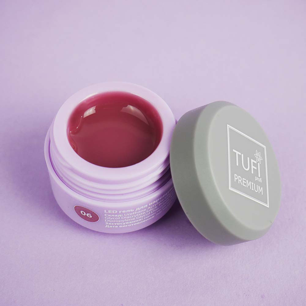 Гель для нарощування TUFI profi LED GEL 06 Raspberry 5 г (0105837)
