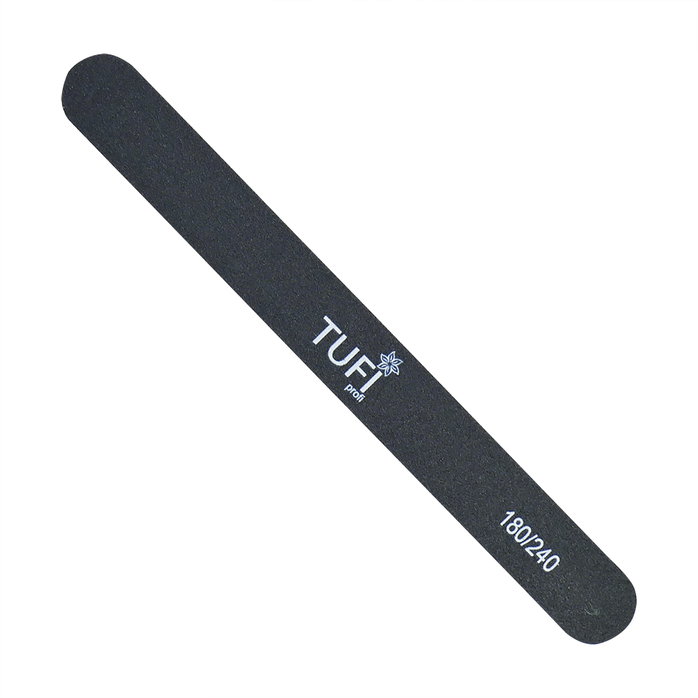 Пилка для ногтей TUFI profi Прямая Черная 180/240 грит 17.8 см 1 шт (0122191)