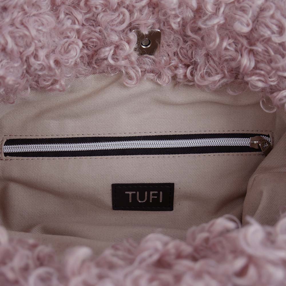 Сумка-шопер TUFI profi PREMIUM Curly з екохутра пудрова (0121420)