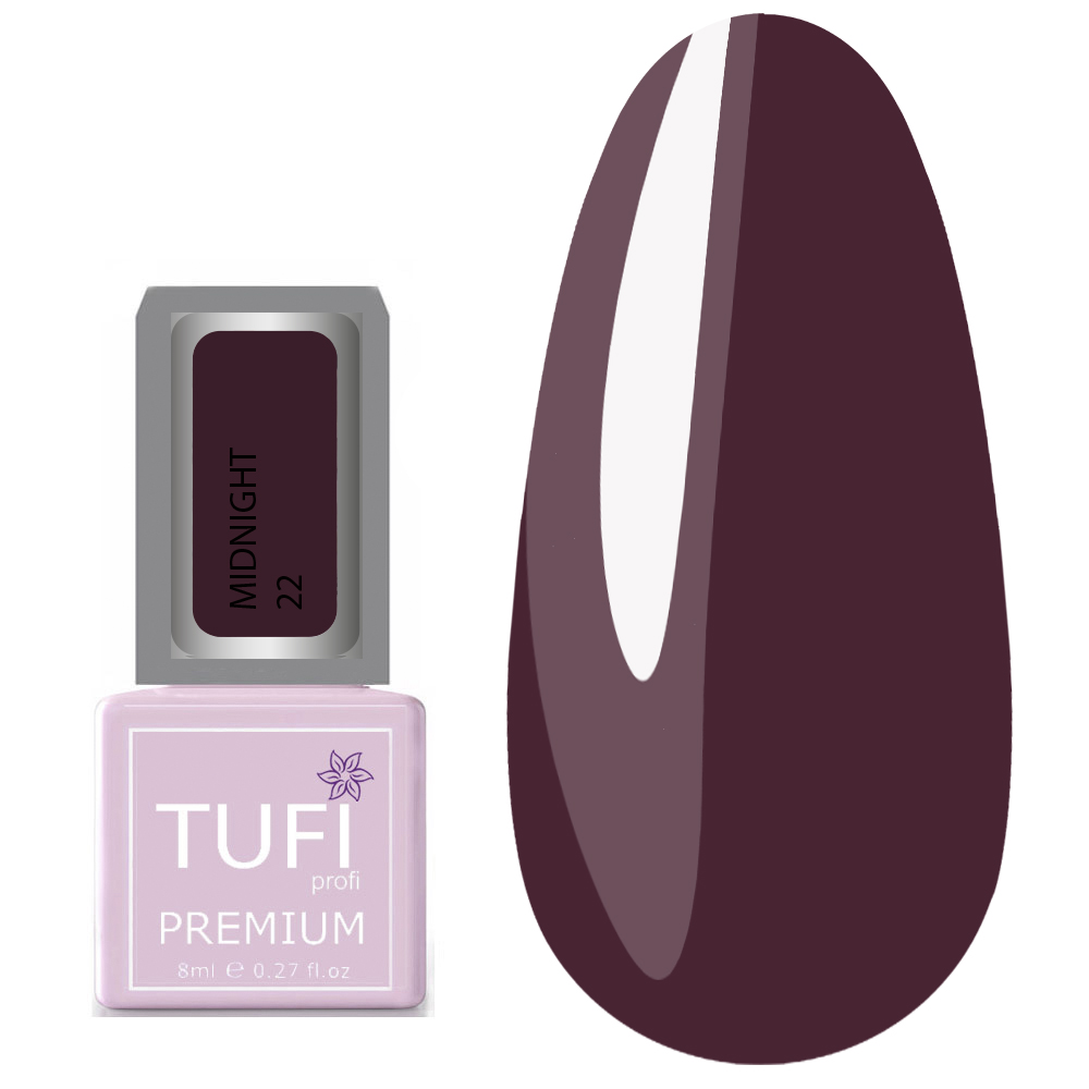 Гель-лак TUFI profi MIDNIGHT 22 Фиолетовое вино 8 мл (0121260)