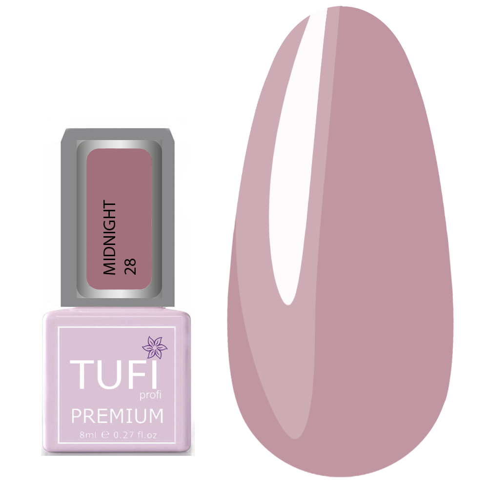 Гель-лак TUFI profi MIDNIGHT 28 Серебристо-розовый 8 мл (0121266)