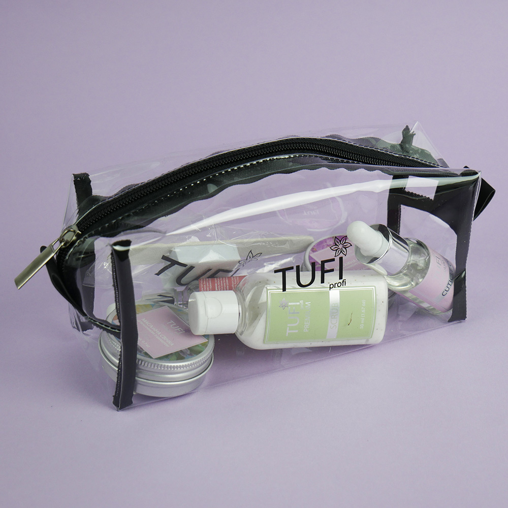 Набір косметичок TUFI profi PREMIUM прозора та жовта (0133406)