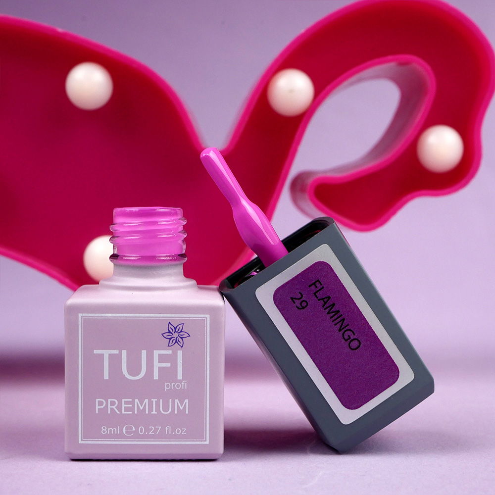 Gel polish TUFI profi PREMIUM Flamingo 29 Pink fuchsia 8 ml (0132497)