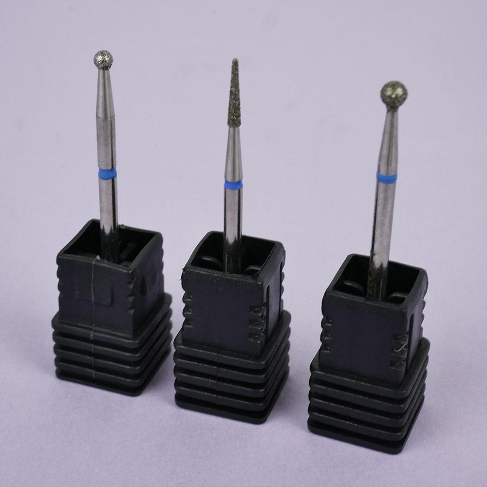 Cutter for manicure TUFI profi PREMIUM diamond truncated cone 847 172 023B 2.3 mm blue notch