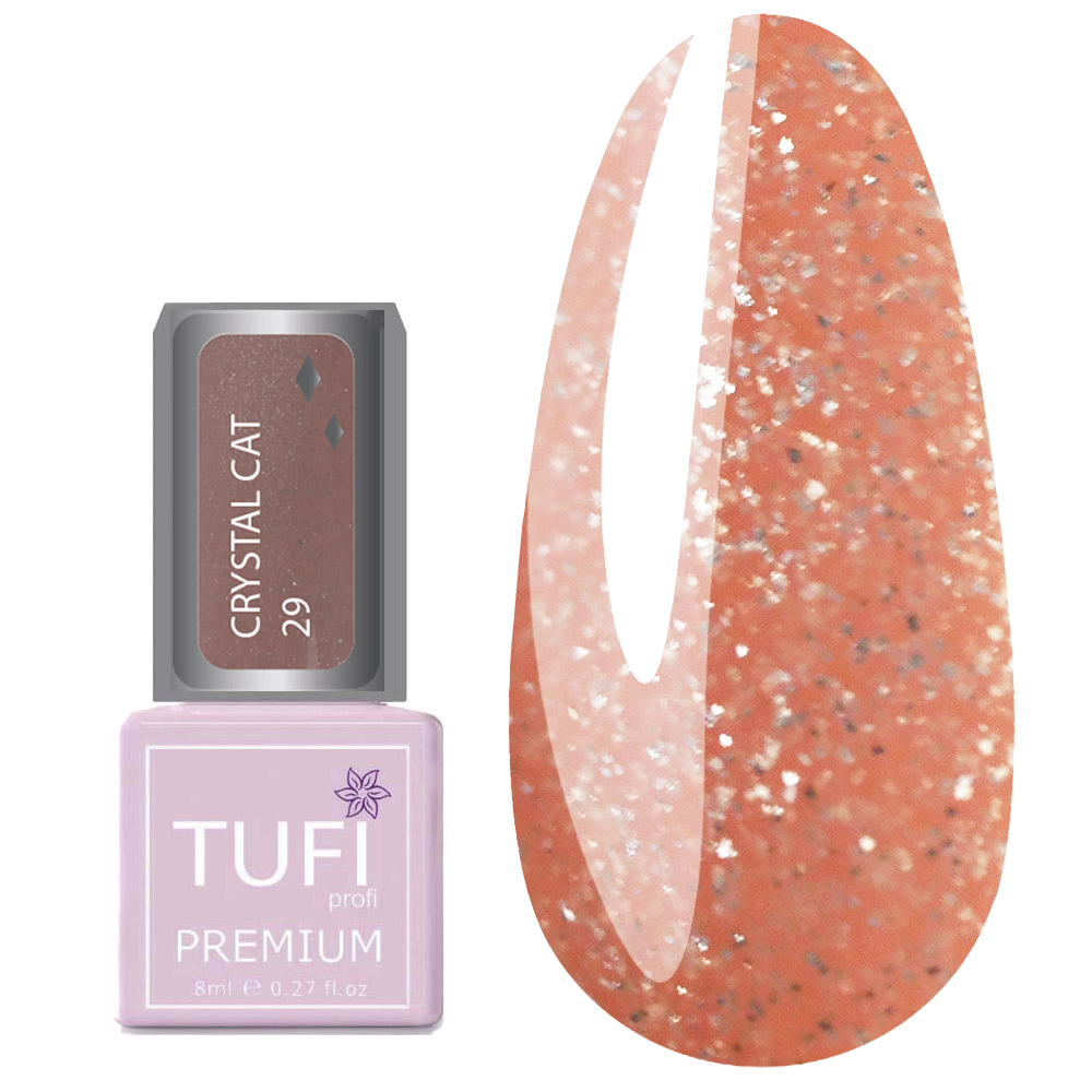 Гель-лак TUFI profi CRYSTAL CAT 29 Абрикосовий агат 8 мл (0202609)