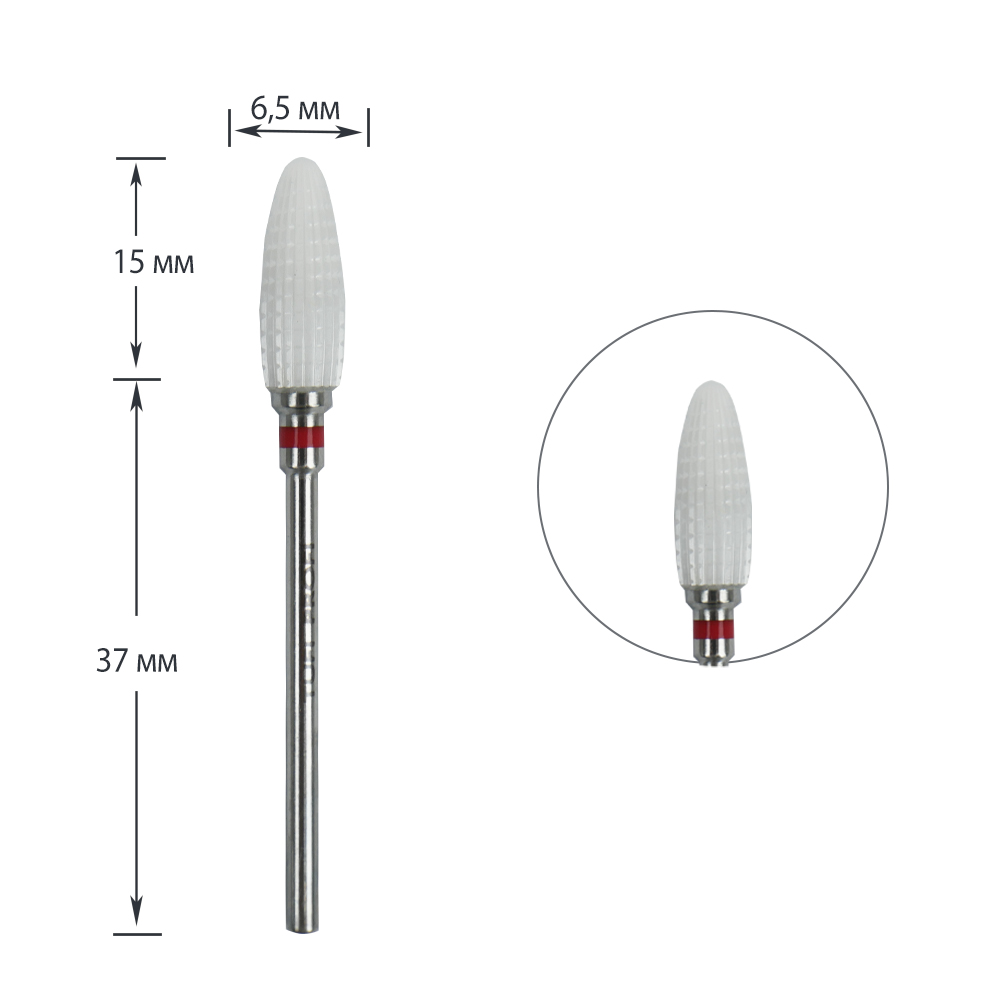Cutter for manicure TUFI profi PREMIUM ceramic corn 640701REV reversible red notch