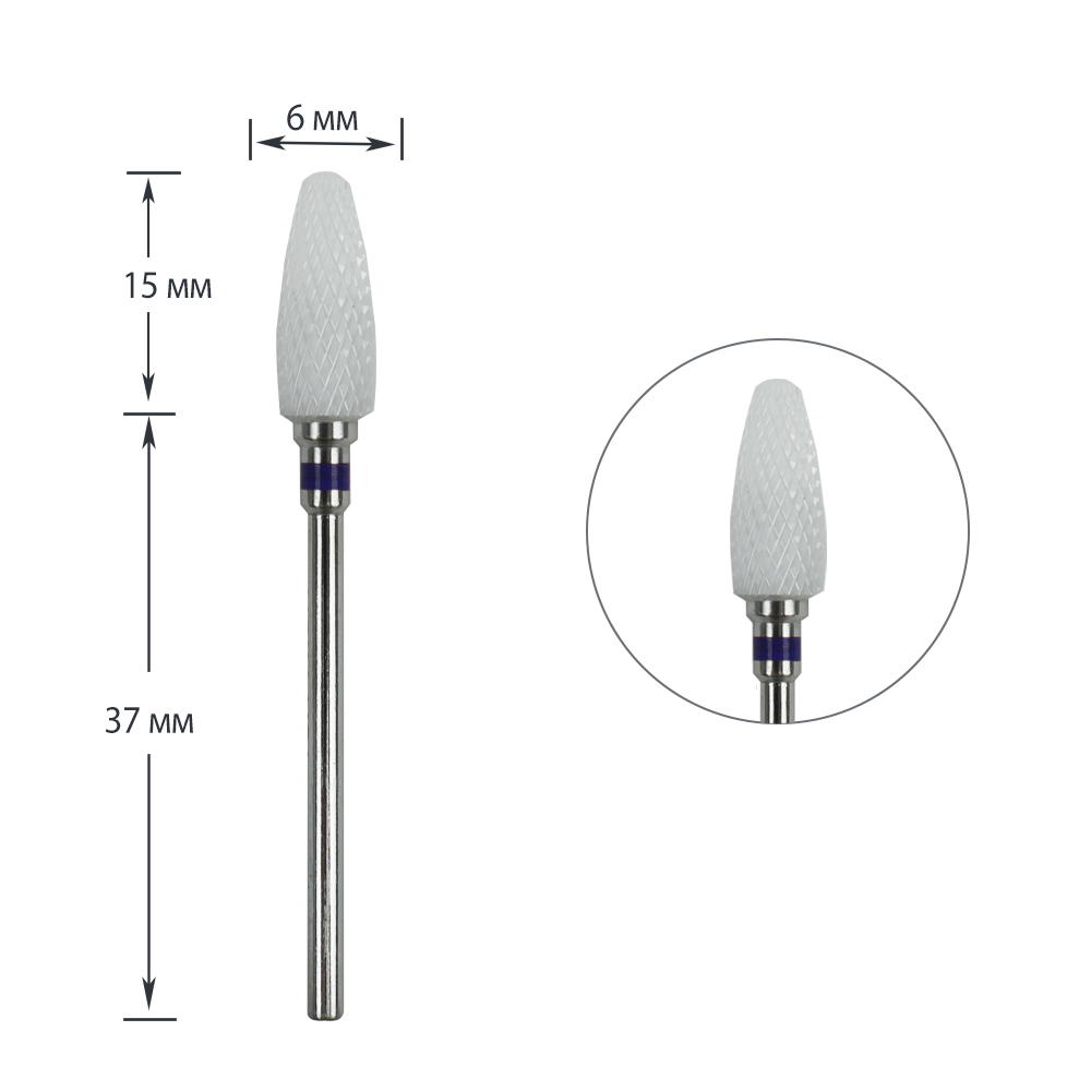 Cutter for manicure TUFI profi PREMIUM ceramic corn 640501REV reversible blue notch