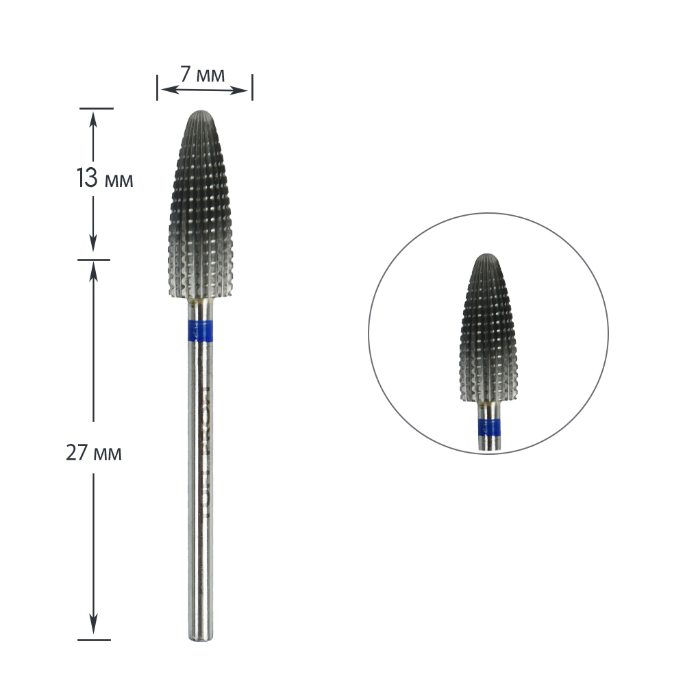Cutter for manicure TUFI profi PREMIUM carbide corn 110 642REV reversible blue cut