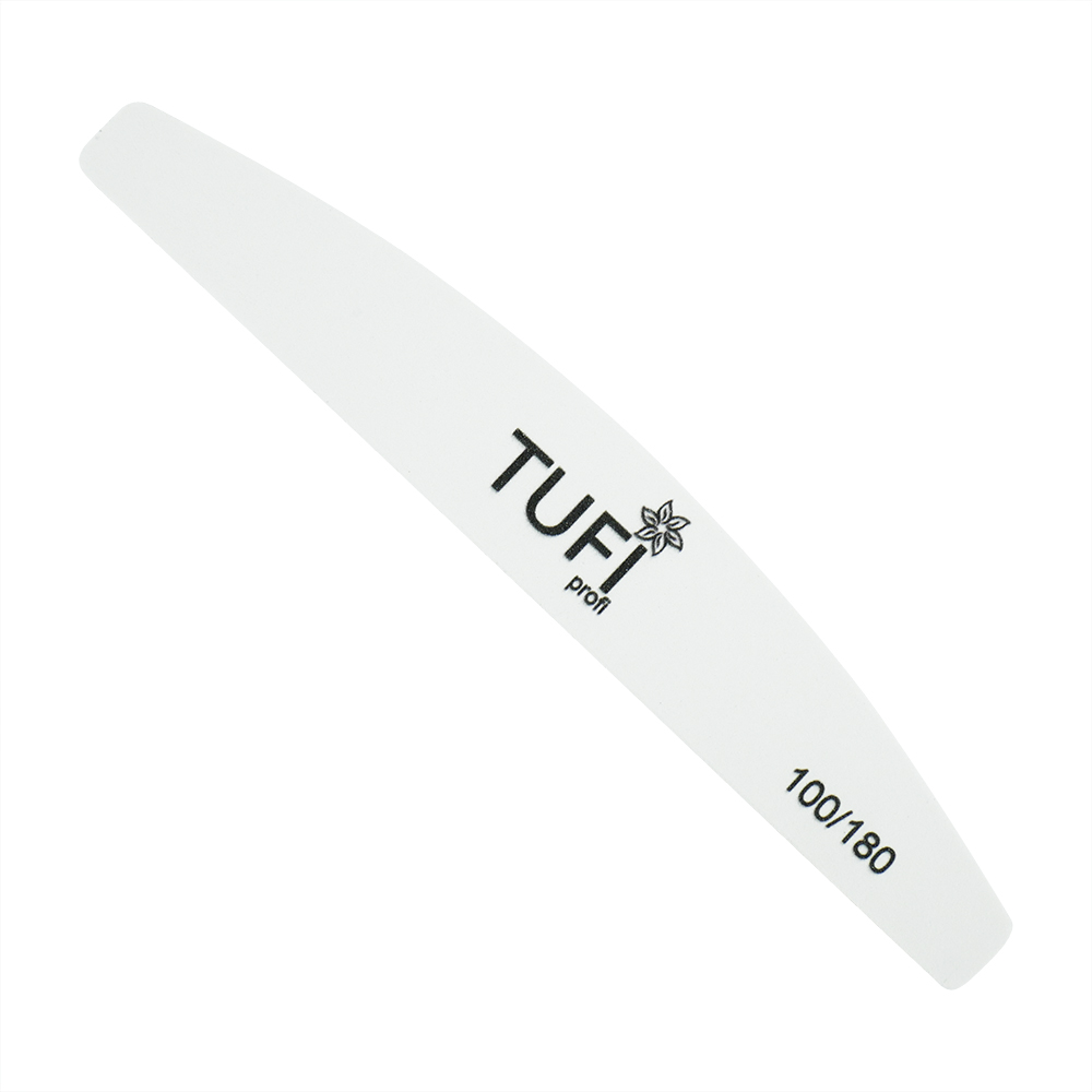 Пилка для ногтей TUFI profi Полукруг Белая 100/180 грит 17.8 см 1 шт (0231933)