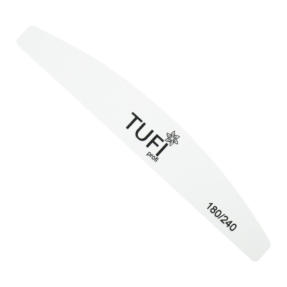 Пилка для ногтей TUFI profi Полукруг Белая 180/240 грит 17.8 см 1 шт (0231934)