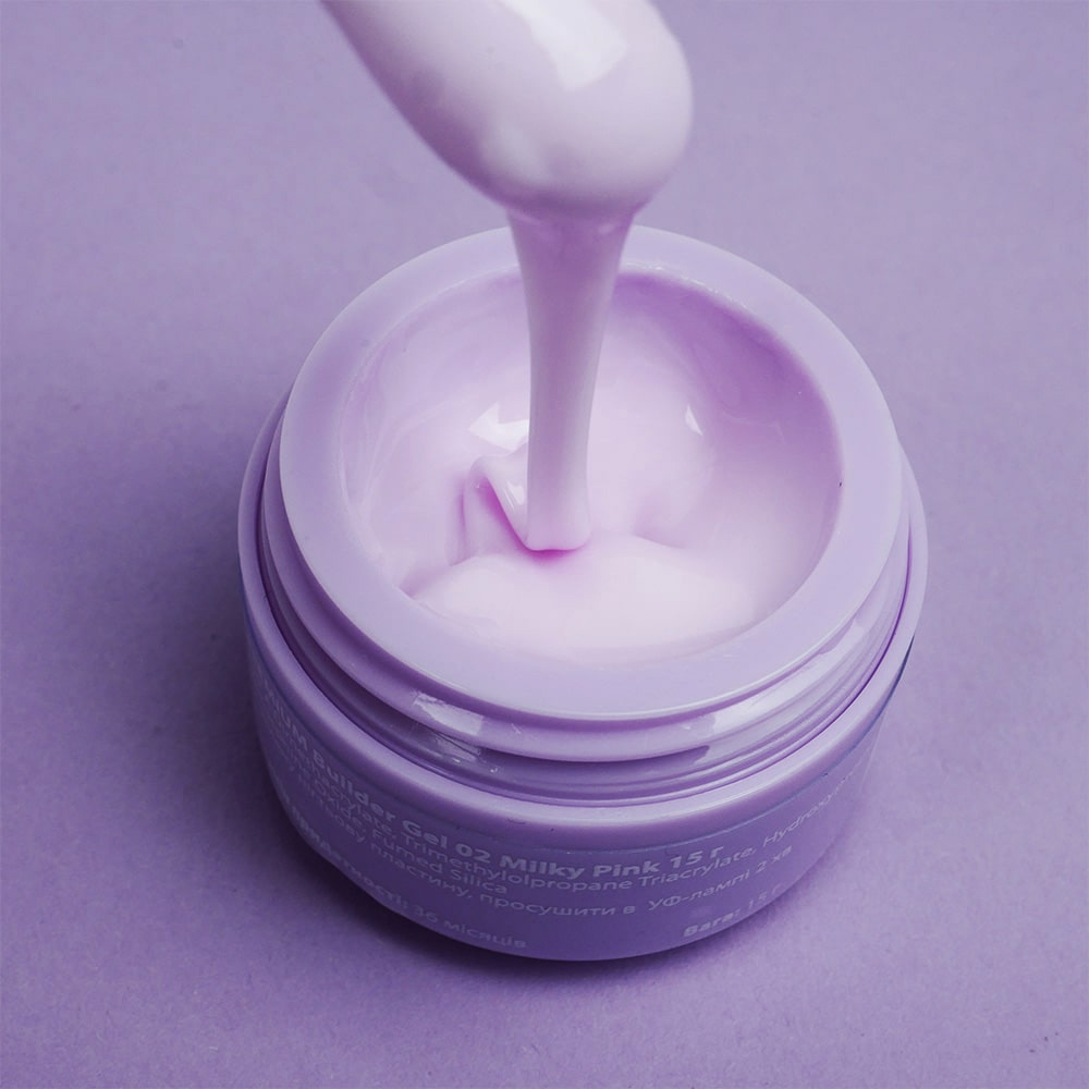 Гель для наращивания TUFI profi BUILDER GEL 02 Milky Pink 15 г (0226509)