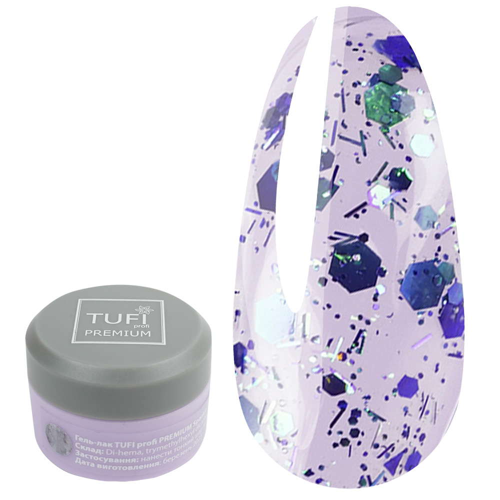 Гель-лак TUFI profi SPARKLE 02 Фиолетовый бриллиант 5 мл (0243529)