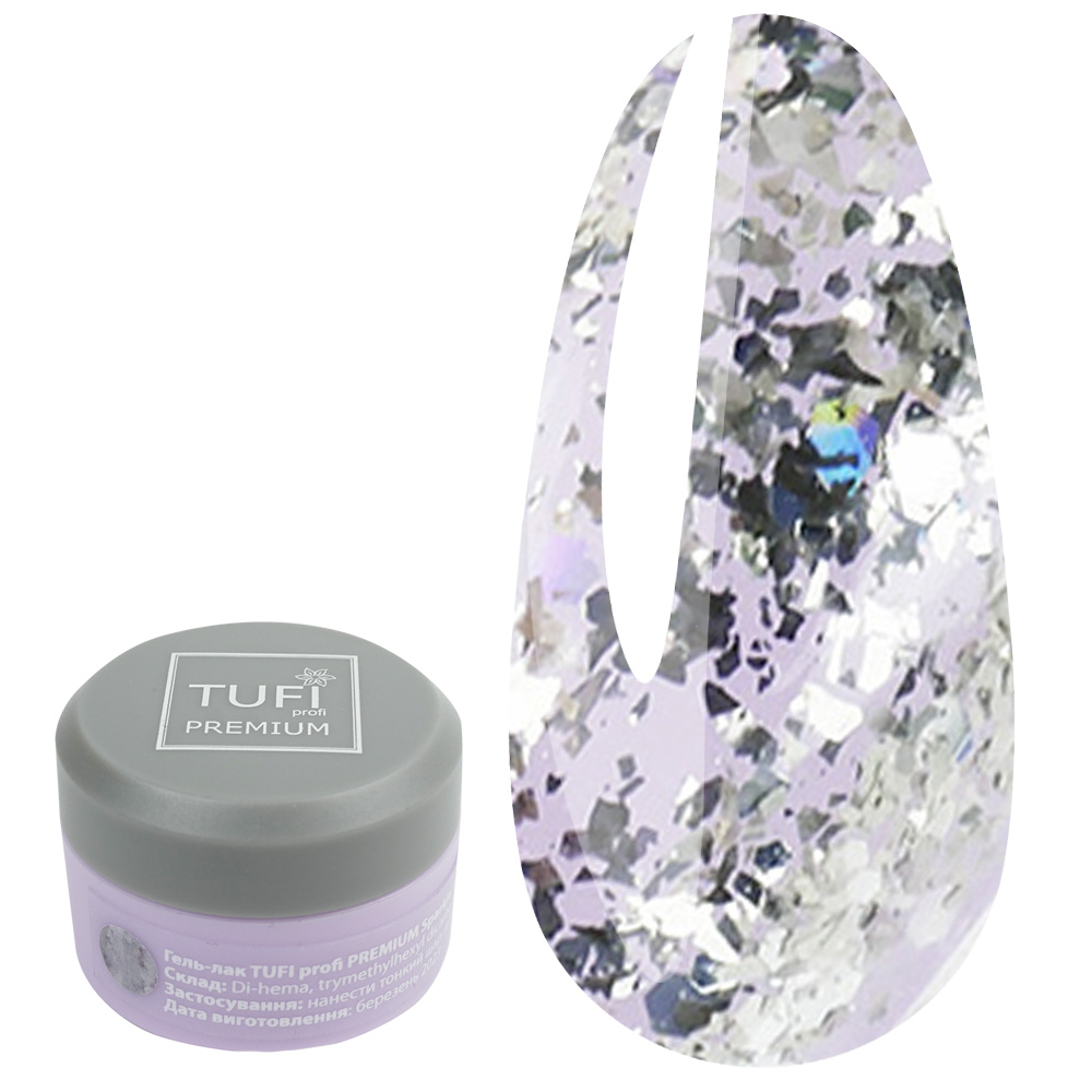 Гель-лак TUFI profi SPARKLE 06 Белое золото 5 мл (0243534)