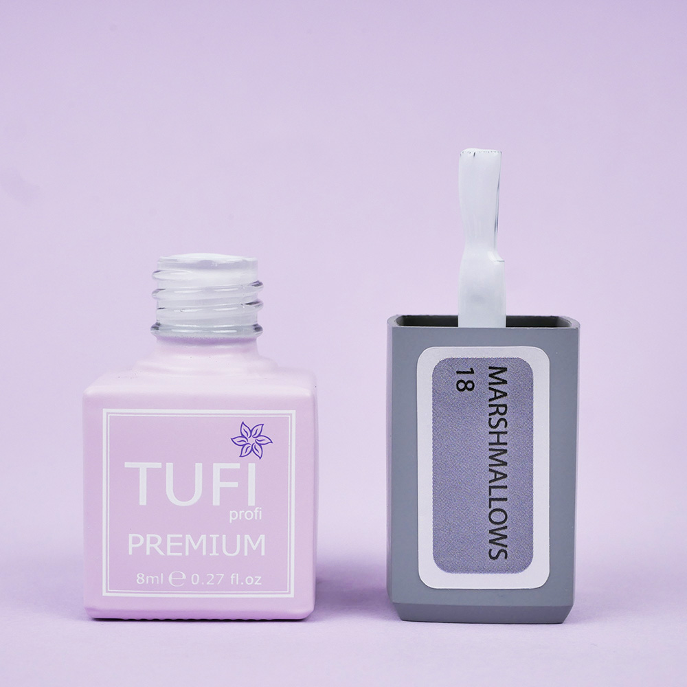 Гель-лак TUFI profi MARSHMALLOWS 18 Светло-серый 8 мл (0283762)