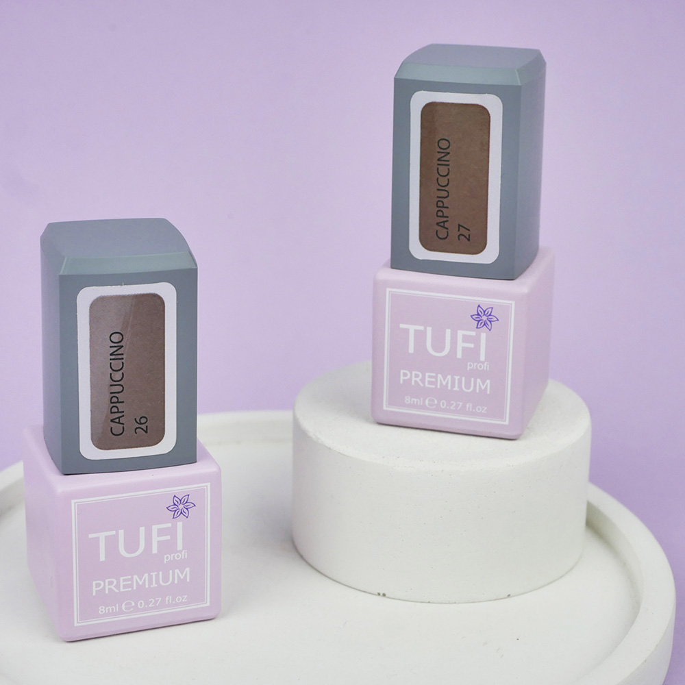 Гель-лак TUFI profi CAPPUCCINO 27 Персиковий пух з глітером 8 мл (0283798)