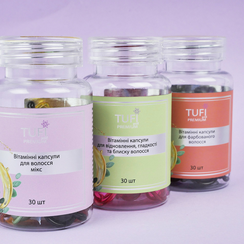 Vitamin capsules TUFI profi PREMIUM for restoration, smoothness and shine of hair 30 pcs (0244116)