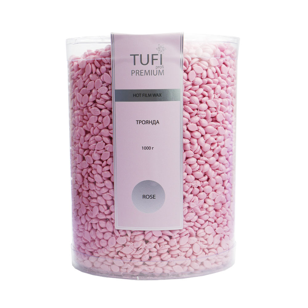 Горячий полимерный воск в гранулах TUFI profi Розовый 1000 г (0105199)