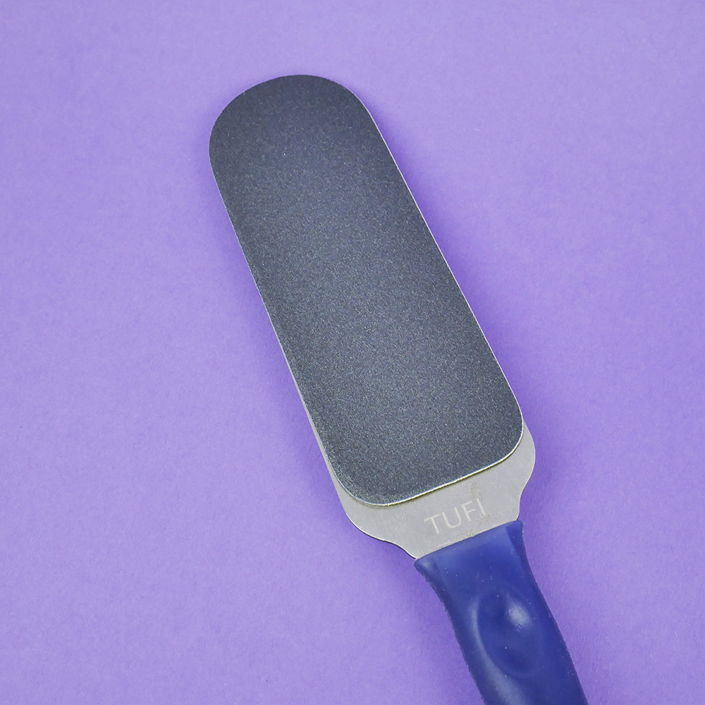 PODO TUFI profi PREMIUM metallic pedicure base file with silicone handle with changeable files 80/180 grit (0300685)