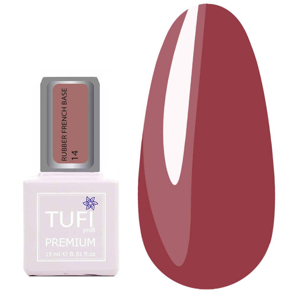 База TUFI profi RUBBER FRENCH BASE 14 Дикая Шиповник 15 мл (0227150)