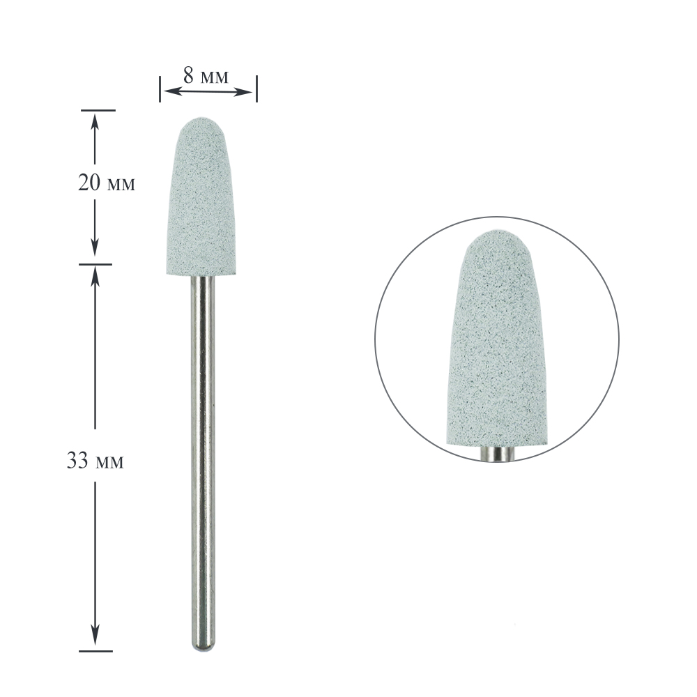 Polisher TUFI profi PREMIUM silicone cone medium rounded 824W gray (0243484)