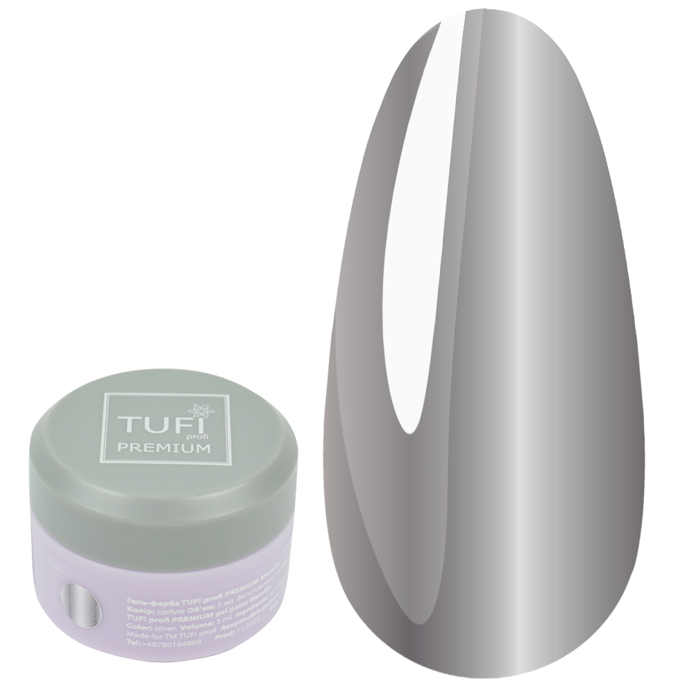 Гель-фарба TUFI profi PREMIUM Gel Paint Metallic срібло 5 гр (0306612)
