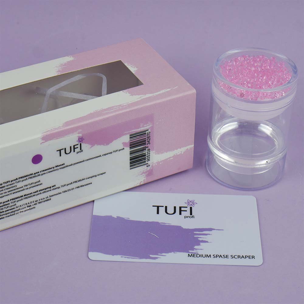 Набор для стемпинга TUFI profi Моне (розовый штамп + скребок) (0102071)